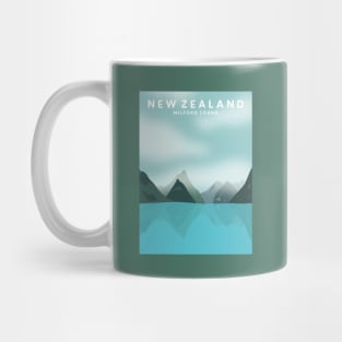 New Zealand Travel Poster Mug